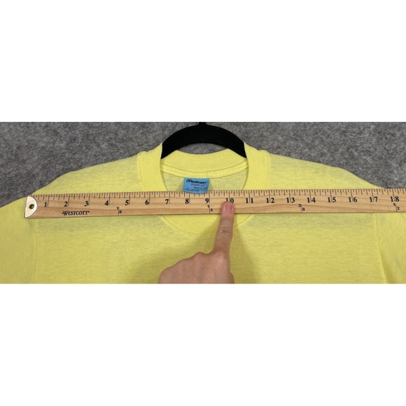 Vintage 80s Jesus T Yellow Medium Stedman - Picture 11 of 15